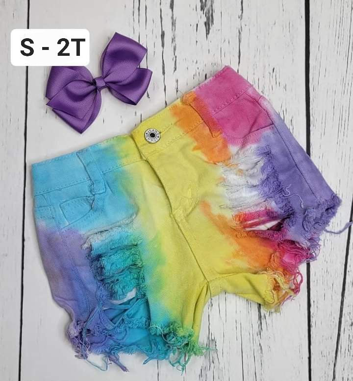 Rainbow Denim Shorts