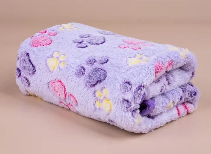 Fleece Paw Print Blanket